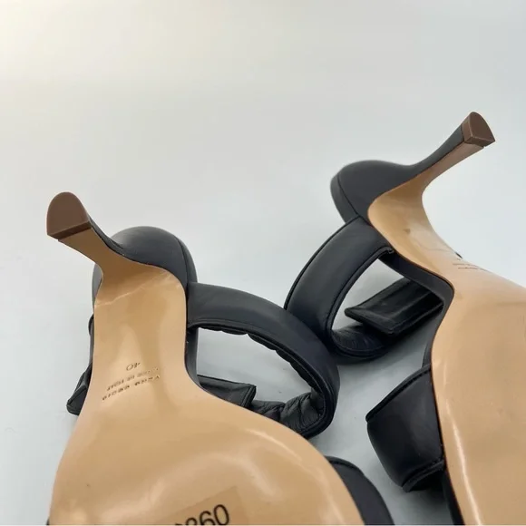 New GIA Borghini Pernille Teisbaek Black Perni Leather 2 Straps Slide Heel 10 - Picture 13 of 13